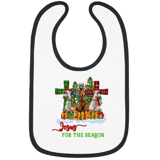 Horse Pet Lover Jesus Is The Reason For The Season Christmas Bibs