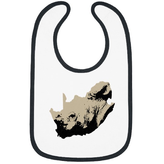 Rhino Pet Face South Africa Map African Safari Conservation Bibs
