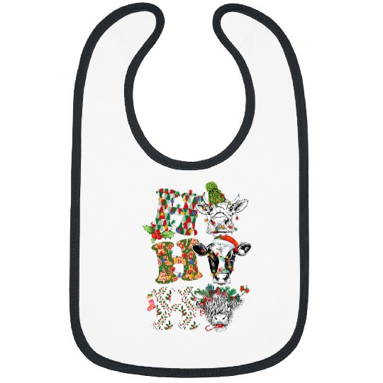 Cow Pet ho ho ho santa claus cow lovers christmas Bibs