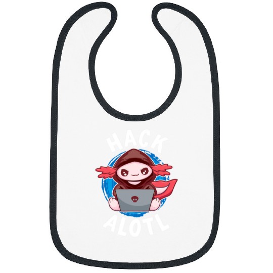 Axolotls Pet Funny Axolotls Computer Coder Geek 2Kawaii Salamander Bibs