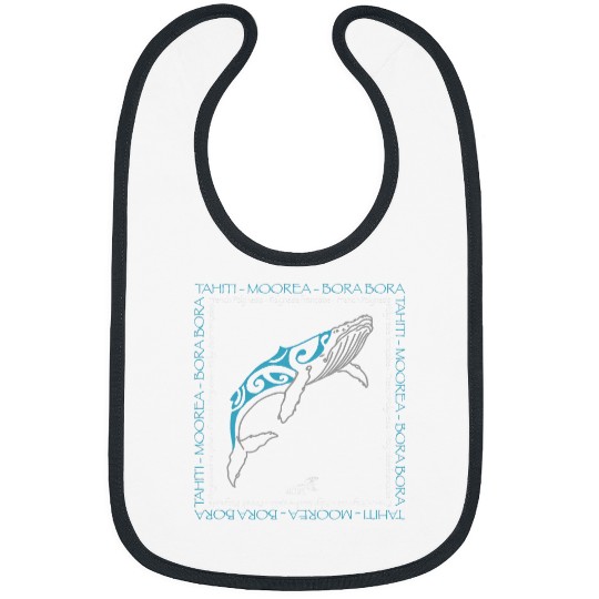 Whale Pet Tahiti Moorea Bora Bora Polynesian Tattoo Humpback Bibs