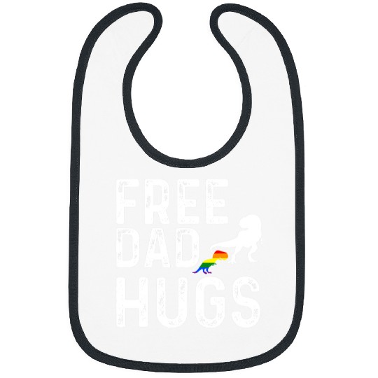 Dinosaur Pet LGBT  Dad Hugs LGBT Pride Rainbow Dinosaur rexs Fathers Day Bibs