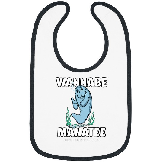 Manatee Pet Funny WANNABE MANATEE Crystal River Fla Manatee Lovers Bibs