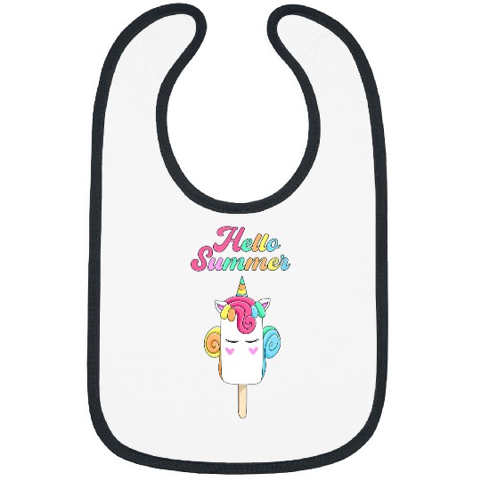 Unicorn Pet Hello Summer Cute Unicorn Ice Cream Bar Gelato Ice Popsicle Bibs