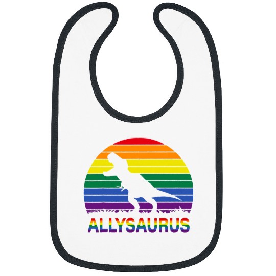 Dinosaur Pet LGBT Allysaurus Rainbow Dinosaur LGBT LGBTQ Gay Lesbian Pride Bibs