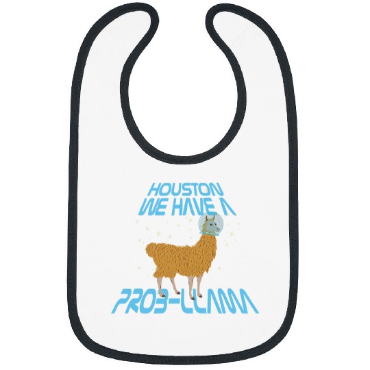 Llama Pet Astronauts Houston We Have a ProbLlama Design Funny Space Pun Bibs