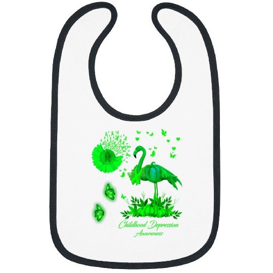 Flamingo Pet Faith Hope Love Childhood Depression Awareness Bibs