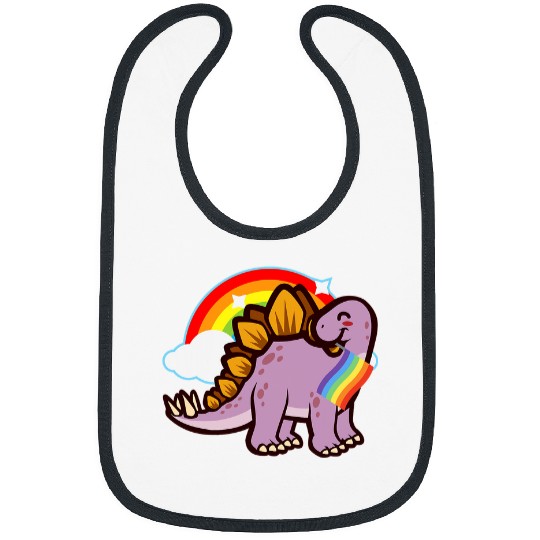 Dinosaur Pet LGBT Gay Lesbian Pride Rainbow Equality Stegosaurus Bibs