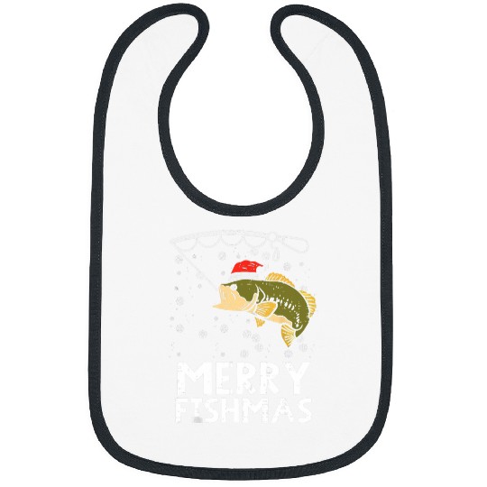 Fishing Fun Merry Fishmas Fish Fishing Christmas Pajamas Christmas Men Bibs