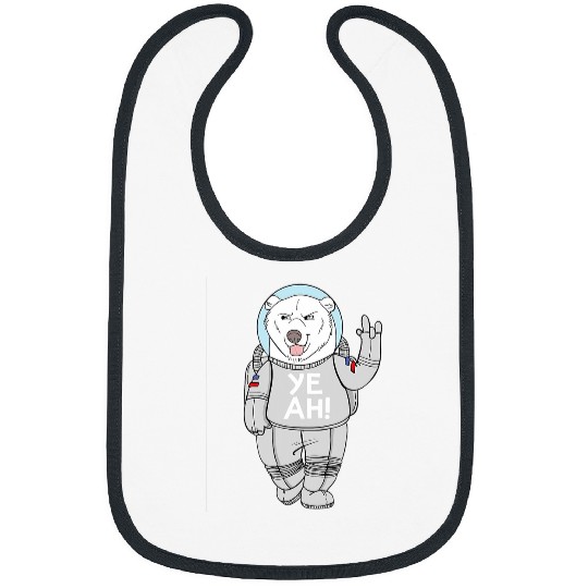Astronaut Job Yeah Funny White Polar Bear Astronaut Sticking Tongue Out Bibs