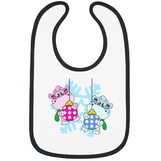 Hippo Pet Christmas Balls Winter Snowflake Snow Bibs
