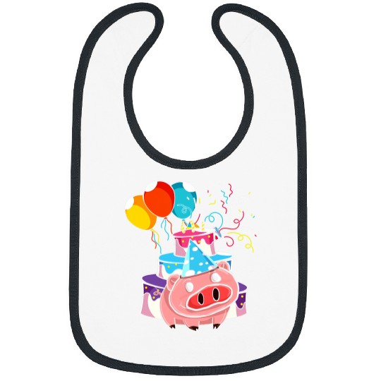 Pig Pet Birthday Party Animal Lover Farmer Farm Animal Cute Bibs