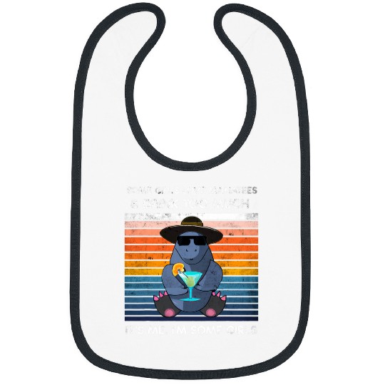 Manatee Pet Girls Tee Day Drinking Funny Party Cocktail vintages Bibs