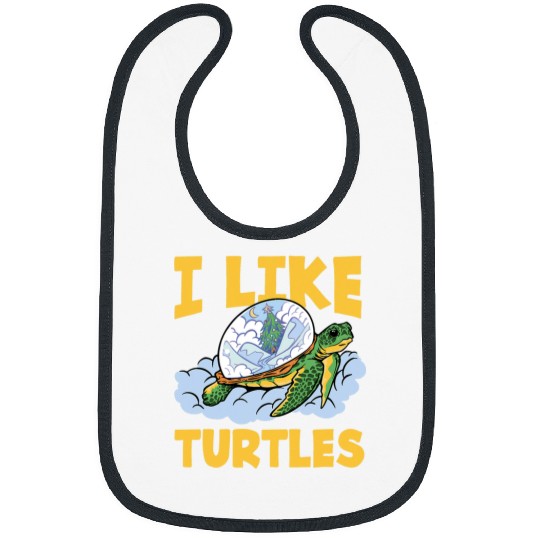 Turtle Pet I like Turtles Sea Ocean Earth Day Cute Tortise Lover Bibs