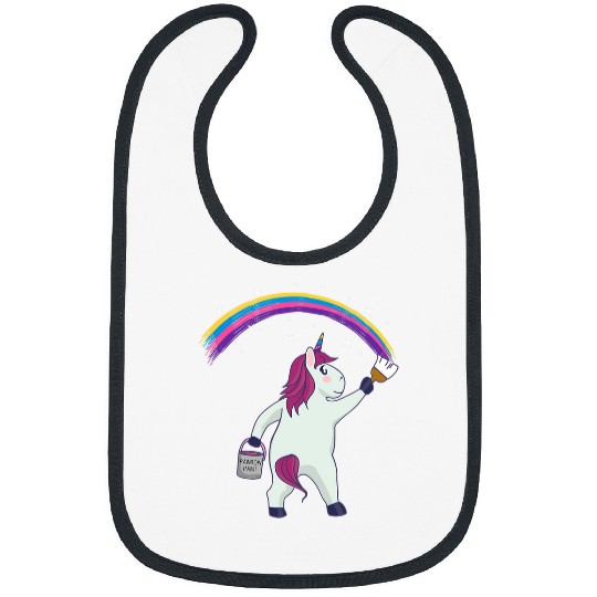 Unicorn Pet Rainbow Painting Drawing Baby Bibs