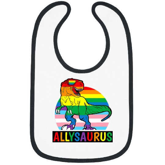 Dinosaur Pet LGBT Allysaurus Rainbow Dinosaur T rexs LGBT Gay Lesbian Pride 1 Bibs