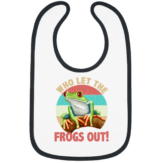 Frog Pet Retro Who Let The Frogs Out Fun Frog Passover Jewish Seder Bibs