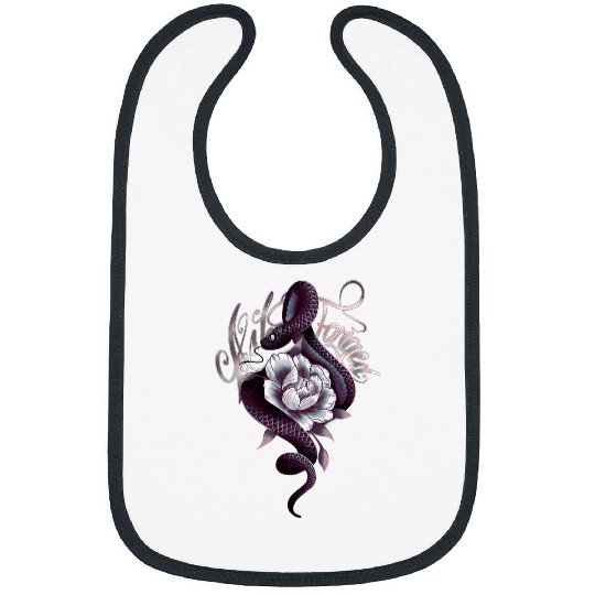 Snake Pet Peony Tattoo Style Bibs