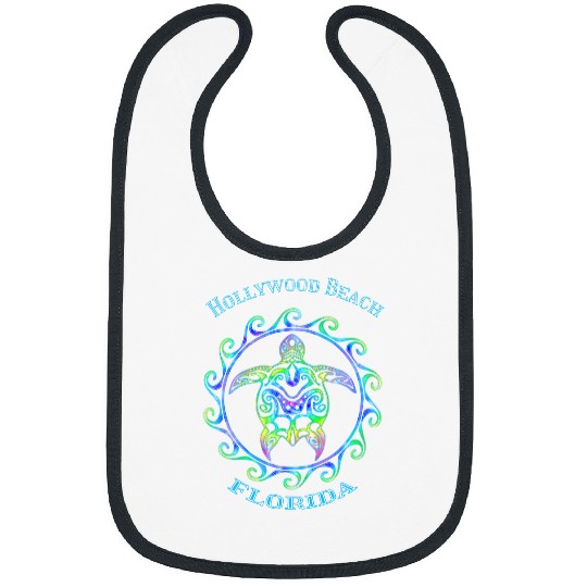 Turtle Pet Hollywood Beach Florida Vacation Colorful Bibs