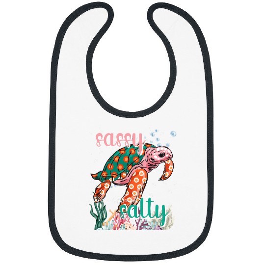 Turtle Pet Whimsical Sea Turtle Sassy Salty Attitude Sweet Southern Bibs