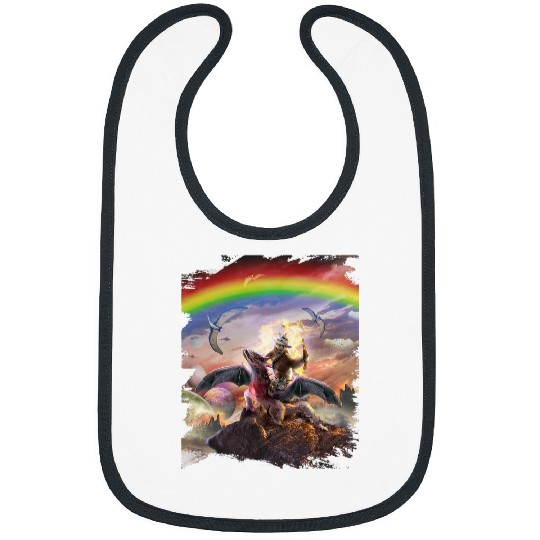 Sloth Pet Riding Dragon Space Rainbow Dinosaur Bibs