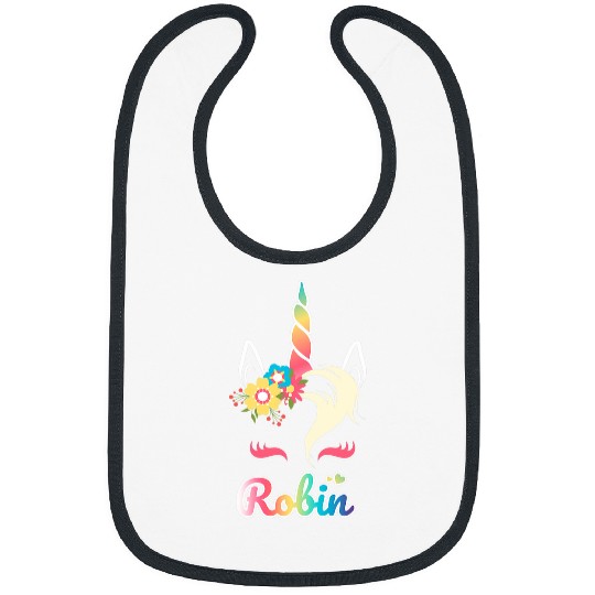 Unicorn Pet Rainbow Unicorn Robin apparel Custom Name Gift for girls Bibs