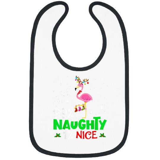 Flamingo Pet Naughty or Nice Christmas Flamingo Humor Quote xmass 71 Bibs