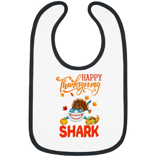 Shark Pet Happy Thanksgiving Shark Costume Turkey Fall Leaves Lover Bibs