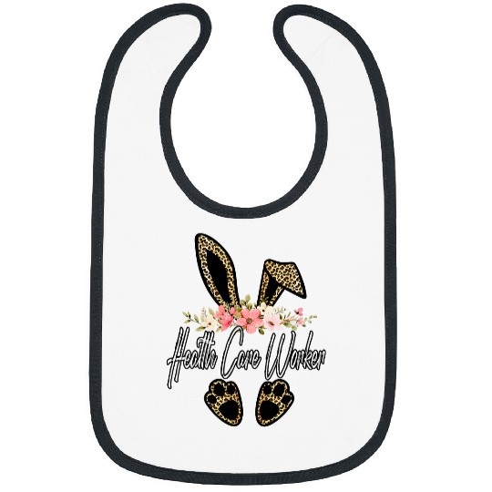nurses Job Leopard Bunny Health Care Worker Happy Easter Day nurses Life Bibs