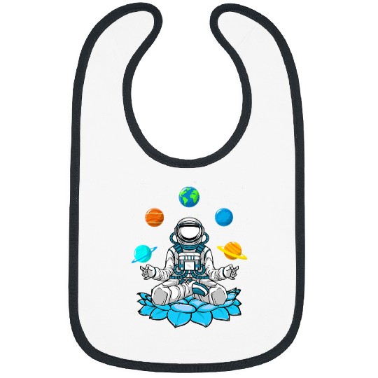Astronaut Job vintages Lotus Meditation Astronaut Zen Yoga Planets Universe Bibs