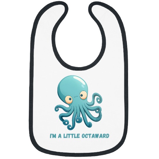 Octopus Pet Im a Little Octaward Octopus Squid Coral Tentacles Calamar Bibs