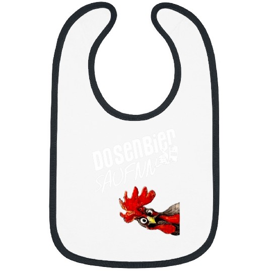 Chicken Pet crazys Rooster drinking canned beer easy going fashion Bibs