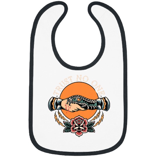 Snake Pet Trust No One Handshake Snake Traditional Tattoo Art Bibs