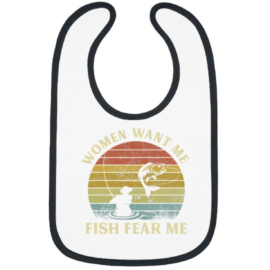Fishing Fun vintages Women Want Me Fish Fear Me funny Fishing Fisherman Bibs