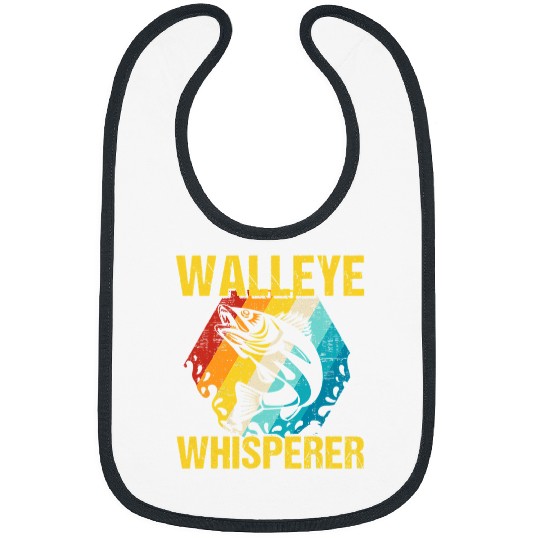 Fishing Fun Walleye Fishing Fish Walleye Whisperer Funny Fishing Bibs