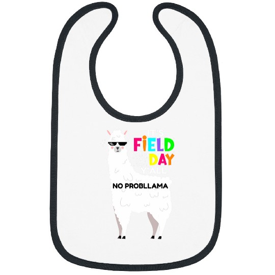 Llama Pet Kids Field Day No Probllama Llama Teacher Student Colorful Bibs