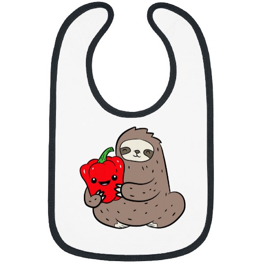 Sloth Pet With Bell Pepper Vegetable Cute Bell Peppers And Bibs
