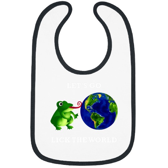 Frog Pet Lets Go Lick The World Funny Frog Joe Biden Bibs