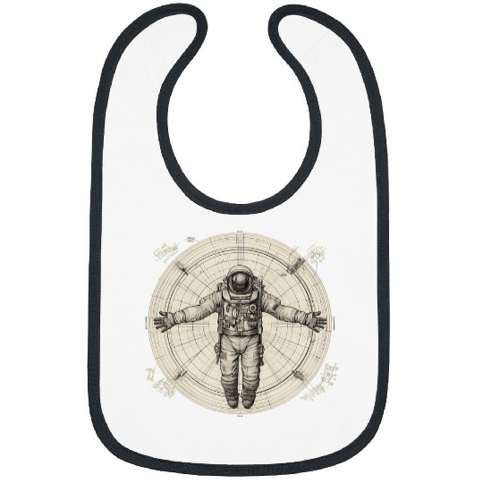 Vitruvian Astronaut Funny Leonardo Da Vinci Graphic 22 Bibs