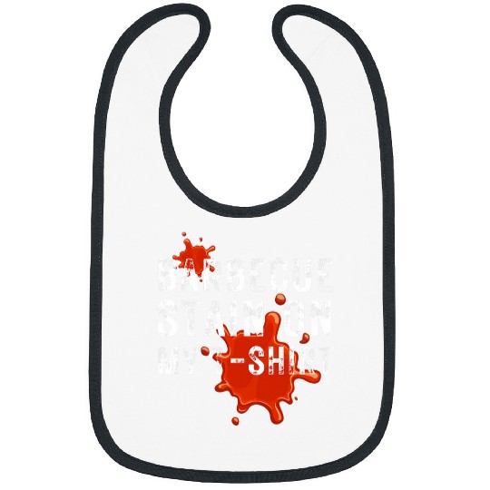 Barbecue Stain On My Tee Chef BBQ Party Costume Funny Retro Bibs
