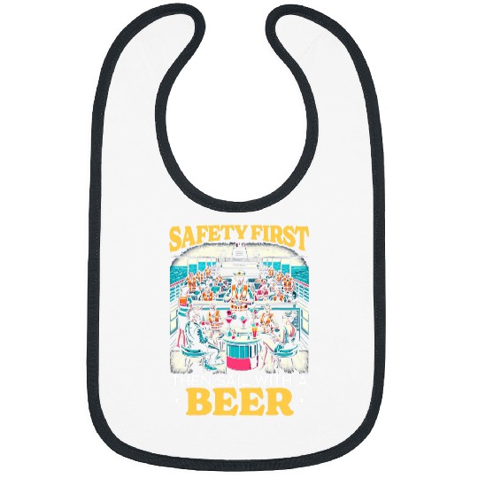 Beer Fun Muster Drill Alcohol Drinker Drinking Beer Cruise Ship 3 Bibs