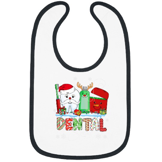 dentists Job Christmas Dental Squad Dental Assistant Santa Hat xmass 9 Bibs