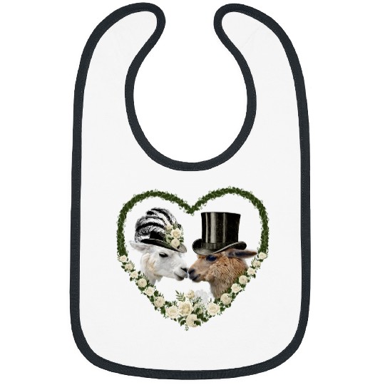 Llama Pet Lama Bride and Groom Wedding Bibs