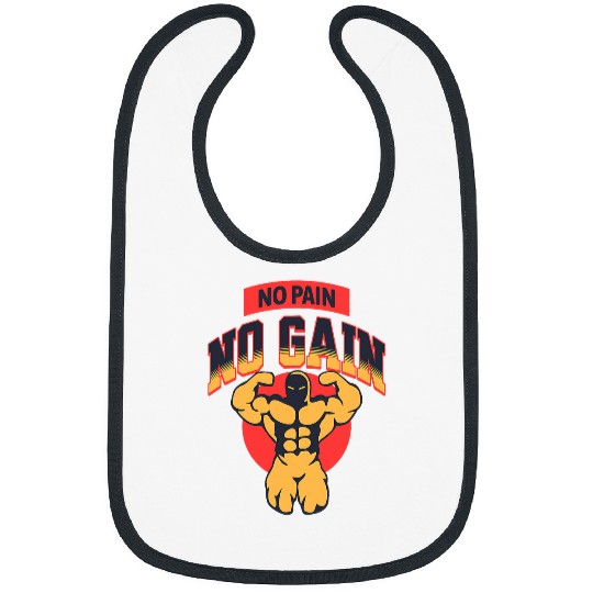 No Pain No Gain Inspirational Fitness Tee Bibs