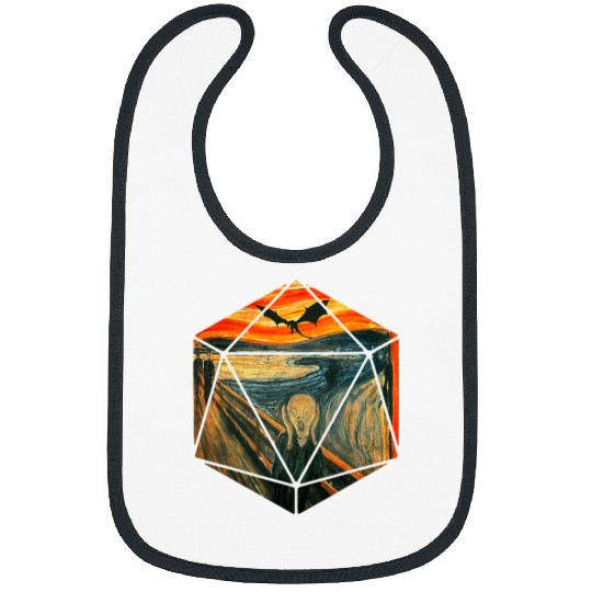 Dragon Pet D20 The Scream D20 Tee D20 Dice Art Tee Bibs