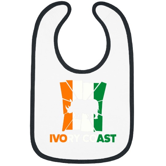 Rhino Pet Ivory Coast Ivorian Ivory Coast Flag Rhinoceros Silhouette Bibs