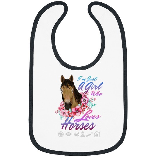 Horse Pet Just A Girl Who Loves Horses Graphic Plus Size Tee Bibs