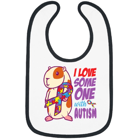 Guinea Pig Pet Autistic I Love Someone With Autism 2Guinea Pig Puzzle Pieces Bibs