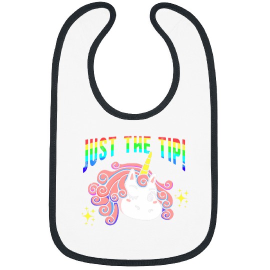 Unicorn Pet Just The Tip Naughty Adult Humor Rainbow Fairytale Bibs