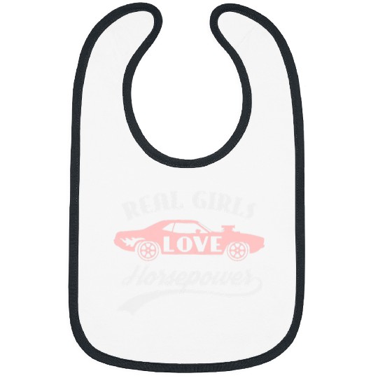 Horse Pet Womens Real girls love horsepower muscle car driving auto mechanic Bibs
